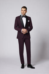 COSTUM CEREMONIE BURGUNDY PHILIP SINGLE BREASTED